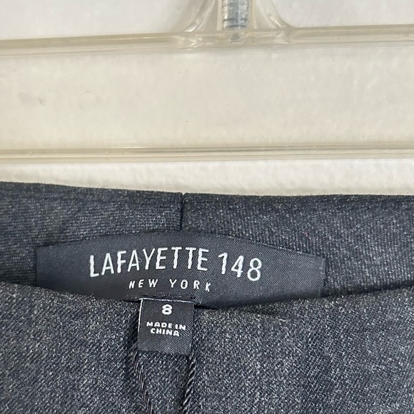 Lafayette 148 New York NWT Designer Stretch Straight Leg Wool Trouser Smoke Sz:8 - Picture 5 of 8